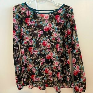 Eyelash Couture Sheer Floral Blouse - Size S